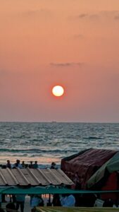 Sun set view in Murdeshwar beach